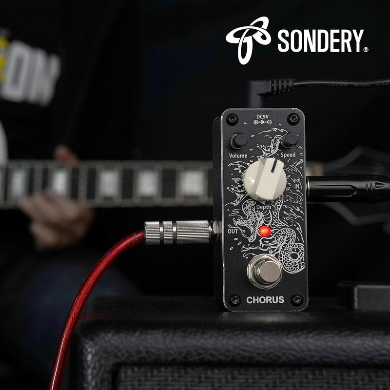 Sondery Chorus Pedal for Guitars, Mini Analogue Chorus Effect Pedal True Bypass, Art Series - Image 4